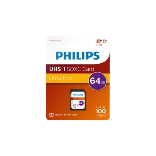 Philips Philips Ultra Pro FM64SD65B - flash-minneskort - 64 GB - SDXC UHS-I