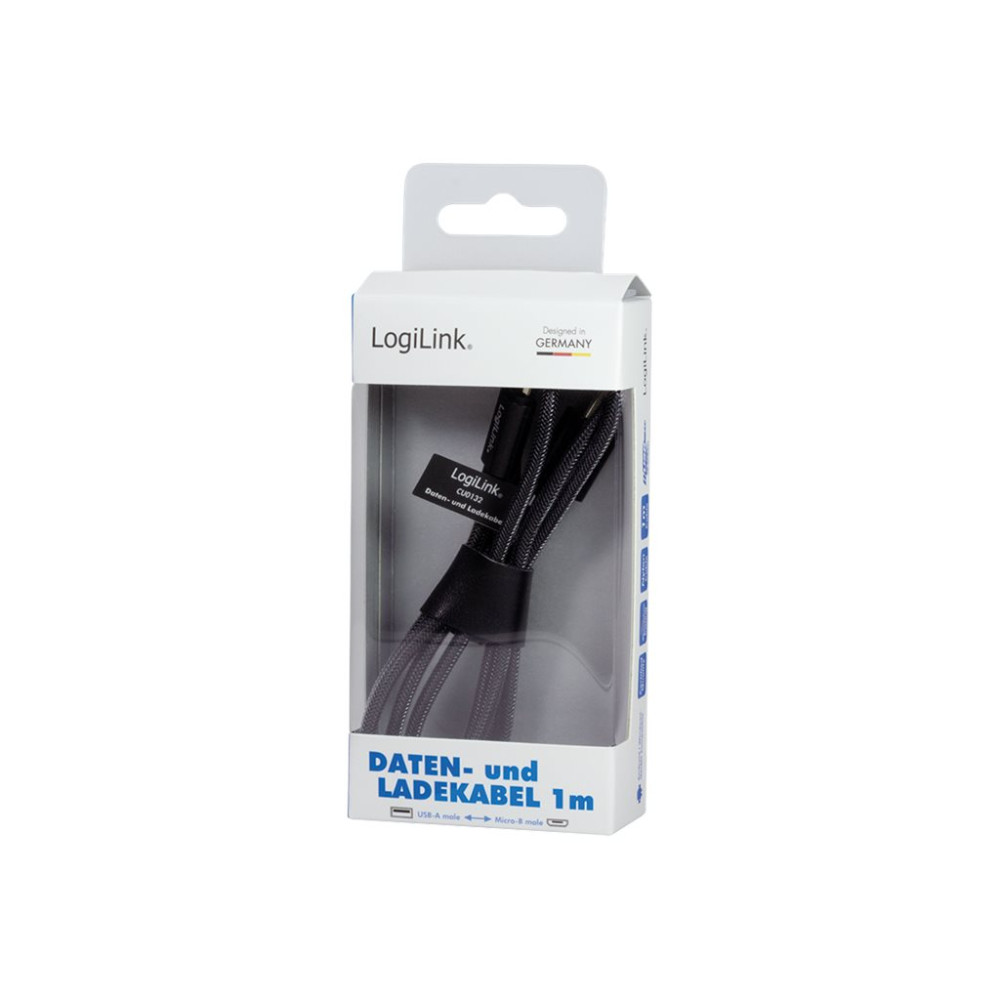 Produktbild för LogiLink - USB-kabel - USB till Micro-USB Type B - 1 m