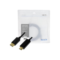 Produktbild för LogiLink adapterkabel - DisplayPort / HDMI - 5 m