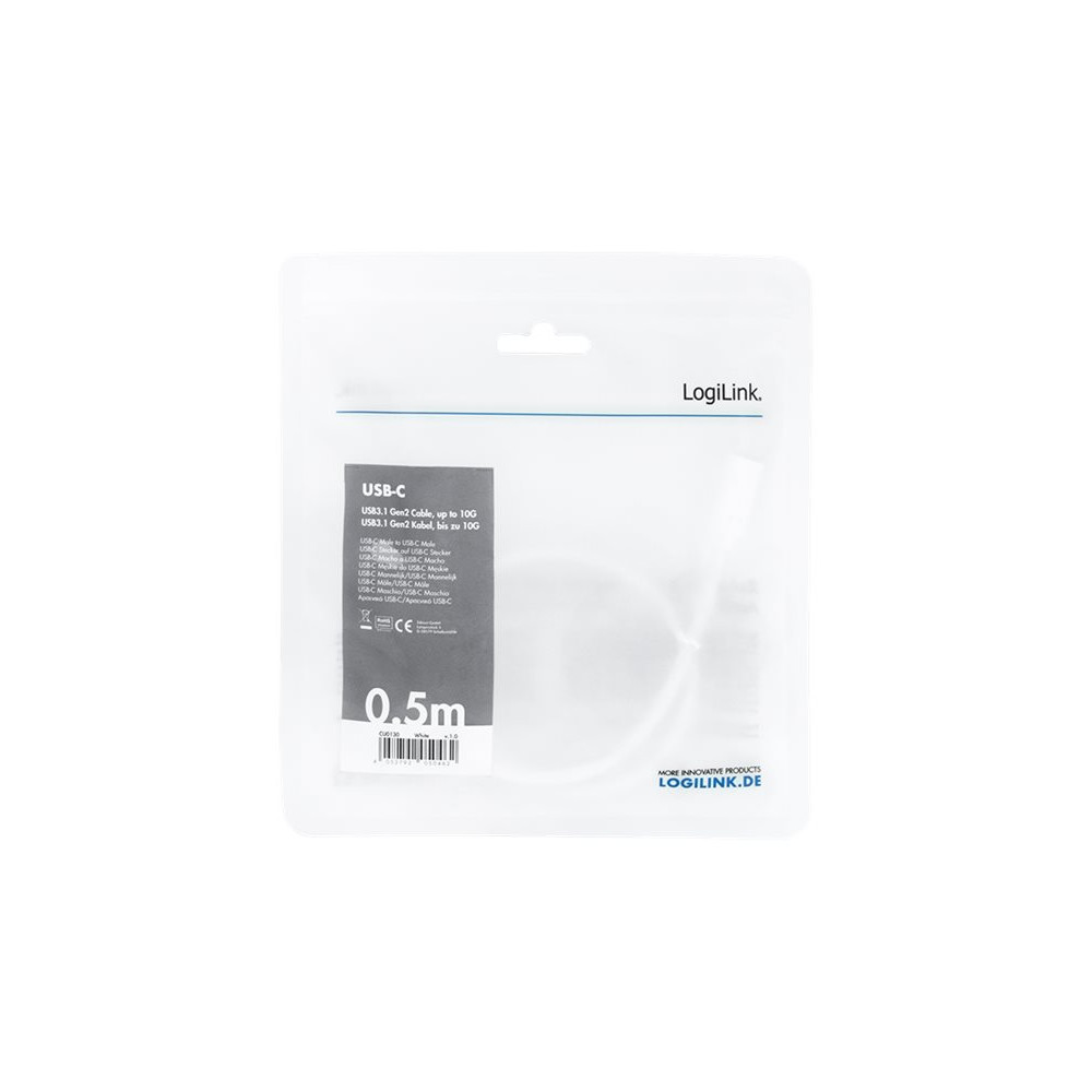 Produktbild för LogiLink - USB typ C-kabel - USB-C till USB-C - 50 cm