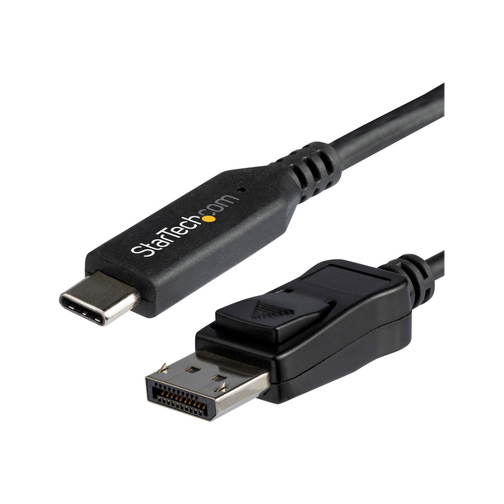 Produktbild för StarTech.com USB C till DisplayPort 1.4-kabel på 1,8 m ‒ videoadapterkonverterare USB Type-C till DP 1.4 Alt-läge för 4K/5K/8K ‒ HBR3/HDR/DSC ‒ DP-skärmkabel för 8K vid 60 Hz för USB-C/Thunderbolt 3 - extern videoadapter - svart