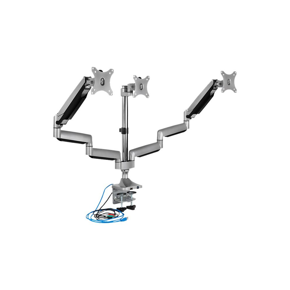 Produktbild för ICY BOX IB-MS505-TI monteringssats - för 3 monitorer - svart, silver
