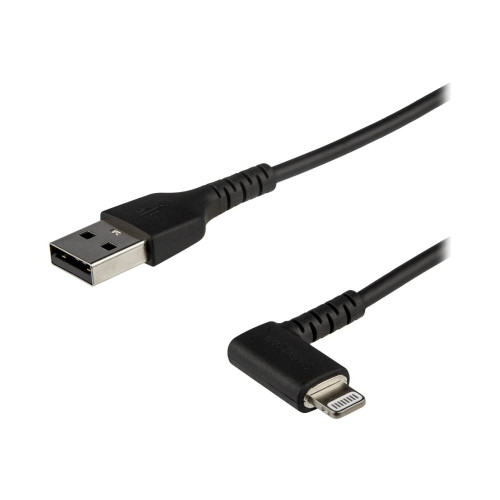 StarTech.com StarTech.com 2m tålig USB-A till Blixtkabel - svart 90° högervinkad, robust aramidfiber USB typ A till Blixtuppladdning/synkron sladd - Apple MFi-certifierad - iPhone - Lightning-kabel - Lightning / USB - 2 m