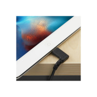 Produktbild för StarTech.com 2m tålig USB-A till Blixtkabel - svart 90° högervinkad, robust aramidfiber USB typ A till Blixtuppladdning/synkron sladd - Apple MFi-certifierad - iPhone - Lightning-kabel - Lightning / USB - 2 m
