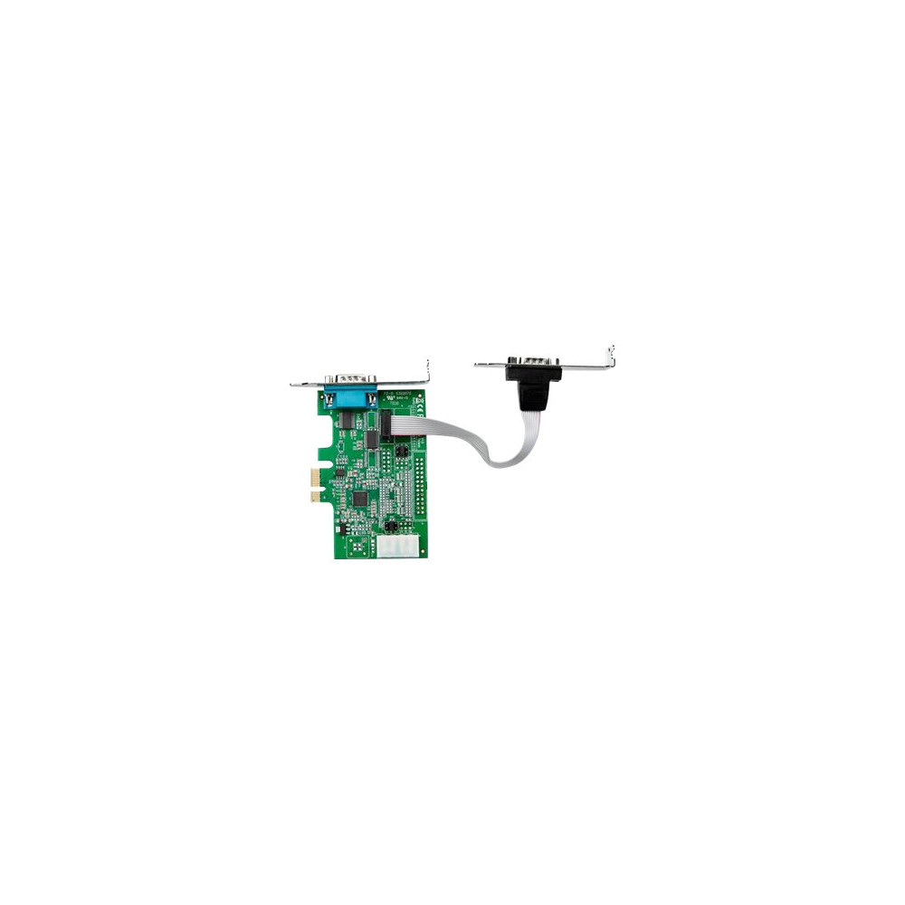 Produktbild för Startech 2-portars PCI Express RS232-seriellt adapterkort - PCIe RS232-seriellt värdstyrenhetskort - PCIe till seriell DB9 - 16950 UART - Expansionskort med låg profil - Windows & Linux - seriell adapter - PCI Express x1 - RS-232 x 2