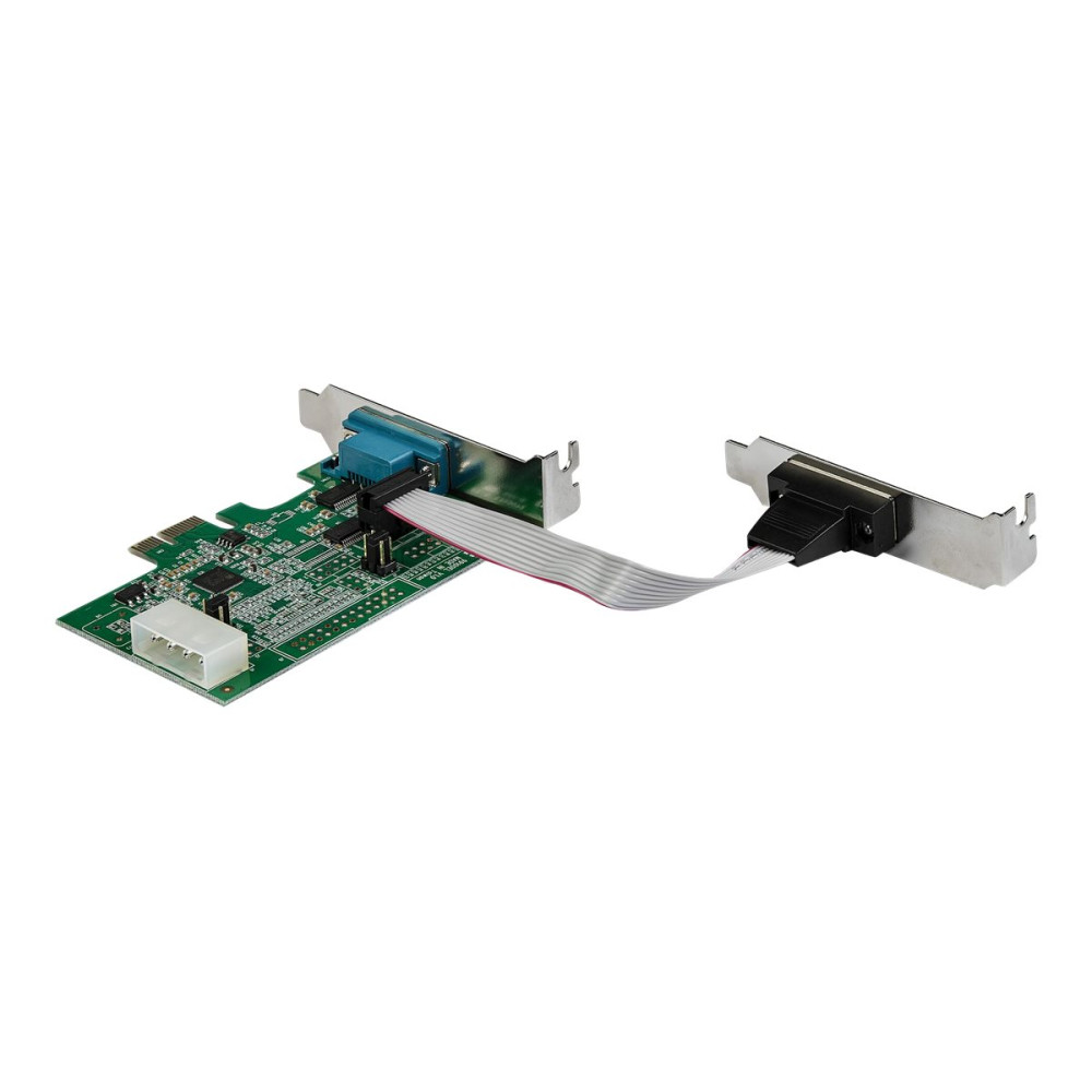 Produktbild för Startech 2-portars PCI Express RS232-seriellt adapterkort - PCIe RS232-seriellt värdstyrenhetskort - PCIe till seriell DB9 - 16950 UART - Expansionskort med låg profil - Windows & Linux - seriell adapter - PCI Express x1 - RS-232 x 2