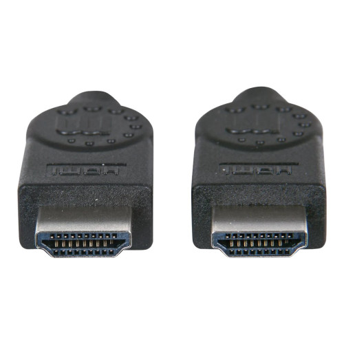 Manhattan Manhattan HDMI Cable with Ethernet, 4K@30Hz (High Speed), 1m, Male to Male, Black, Ultra HD 4k x 2k, Fully Shielded, Gold Plated Contacts, Lifetime Warranty, Polybag - HDMI-kabel med Ethernet - 1 m