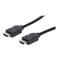 Produktbild för Manhattan HDMI Cable with Ethernet, 4K@30Hz (High Speed), 1m, Male to Male, Black, Ultra HD 4k x 2k, Fully Shielded, Gold Plated Contacts, Lifetime Warranty, Polybag - HDMI-kabel med Ethernet - 1 m