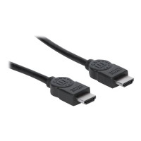 Produktbild för Manhattan HDMI Cable, 4K@30Hz (High Speed), 1m, Male to Male, Black, Ultra HD 4k x 2k, Fully Shielded, Gold Plated Contacts, Lifetime Warranty, Polybag - HDMI-kabel - 1 m