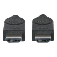 Produktbild för Manhattan HDMI Cable, 4K@30Hz (High Speed), 1m, Male to Male, Black, Ultra HD 4k x 2k, Fully Shielded, Gold Plated Contacts, Lifetime Warranty, Polybag - HDMI-kabel - 1 m