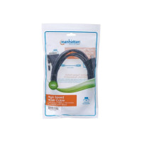 Produktbild för Manhattan HDMI to DVI-D 24+1 Cable, 3m, Male to Male, Black, Dual Link, Compatible with DVD-D, Lifetime Warranty, Polybag - adapterkabel - HDMI / DVI - 3 m