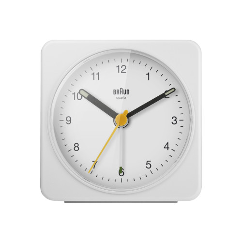 Braun Braun BC03W - väckarklocka - kvadrat - kvarts - skrivbord - vit