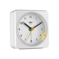Produktbild för Braun BC03W - väckarklocka - kvadrat - kvarts - skrivbord - vit