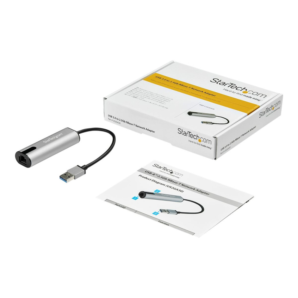Produktbild för Startech USB 3.0 Type-A till 2,5 Gigabit Ethernet-adapter - 2.5GBASE-T - nätverksadapter - USB 3.0 - 10M/100M/1G/2.5 Gigabit Ethernet x 1