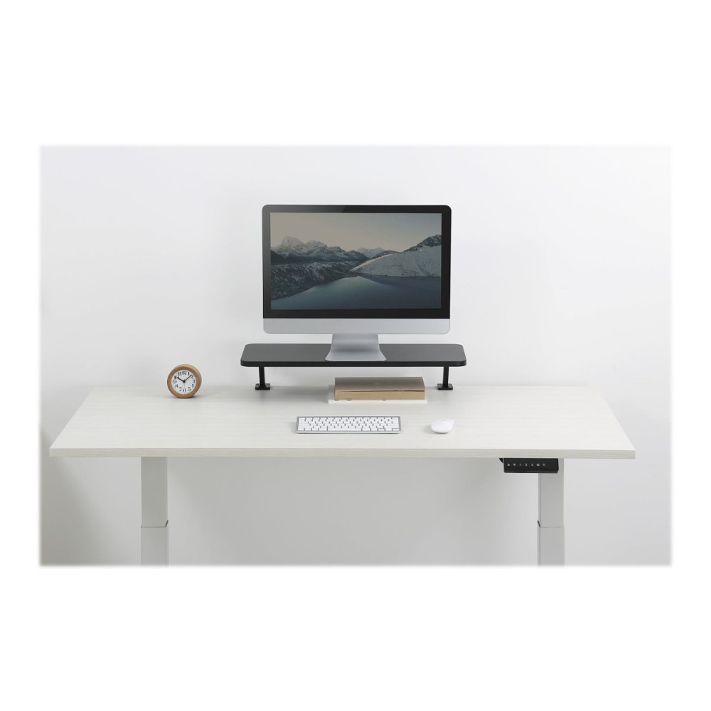 Produktbild för StarTech.com Monitor Riser Stand - Clamp-on Monitor Shelf for Desk - Extra Wide 25.6" (65 cm) For up to 34" Monitors - Black (MNRISERCLMP) monteringssats - för Bildskärm - svart