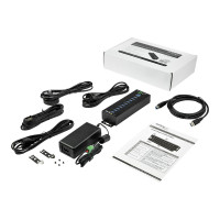 Produktbild för StarTech.com USB 3.0-hubb med 10 portar och nätadapter - Industriell USB-A-hubb i metall med ESD- och 350 W överspänningsskydd - Monterbar på DIN-skena/vägg/skrivbord - Höghastighets USB 3.1 Gen 1 5 Gbps-hubb - hubb - 10 portar - TAA-kompatibel