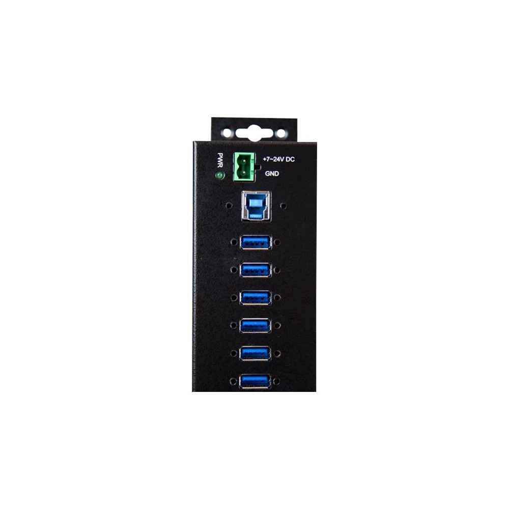 Produktbild för StarTech.com USB 3.0-hubb med 10 portar och nätadapter - Industriell USB-A-hubb i metall med ESD- och 350 W överspänningsskydd - Monterbar på DIN-skena/vägg/skrivbord - Höghastighets USB 3.1 Gen 1 5 Gbps-hubb - hubb - 10 portar - TAA-kompatibel