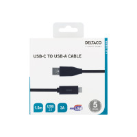Produktbild för DELTACO USBC-1005M - USB typ C-kabel - USB-C till USB - 1.5 m