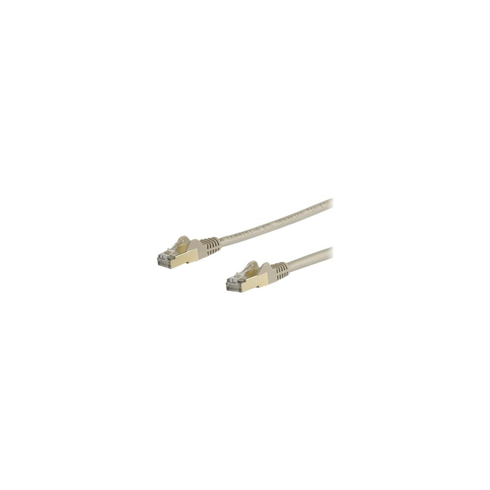 Produktbild för StarTech.com 1m CAT6A Ethernet Cable, 10 Gigabit Shielded Snagless RJ45 100W PoE Patch Cord, CAT 6A 10GbE STP Network Cable w/Strain Relief, Grey, UL Certified Wiring/TIA - Category 6A - 26AWG (6ASPAT1MGR) - patch-kabel - 1 m - grå