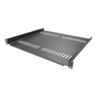 Produktbild för Startech 1U serverrackhylla - Universell ventilerad fribärande serverhylla med rackfäste för 19-tums nätverksutrustning i rack och skåp - Kraftigt stål - Viktkapacitet 20 kg - 41 cm djup hylla, svart - hylla för rack - 1U