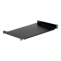 Produktbild för StarTech.com 1U Fast serverhylla med rackfäste - 25 cm djupt universellt, fribärande fack i stål för 19-tums AV/nätverksutrustningsrack och skåp - Kraftigt stål - Viktkapacitet 20 kg, svart - hylla för rack - 1U