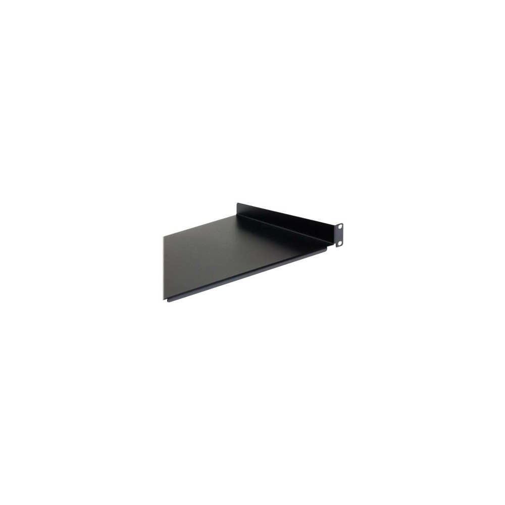 Produktbild för StarTech.com 1U Fast serverhylla med rackfäste - 25 cm djupt universellt, fribärande fack i stål för 19-tums AV/nätverksutrustningsrack och skåp - Kraftigt stål - Viktkapacitet 20 kg, svart - hylla för rack - 1U