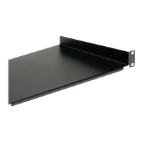 Produktbild för StarTech.com 1U Fast serverhylla med rackfäste - 25 cm djupt universellt, fribärande fack i stål för 19-tums AV/nätverksutrustningsrack och skåp - Kraftigt stål - Viktkapacitet 20 kg, svart - hylla för rack - 1U