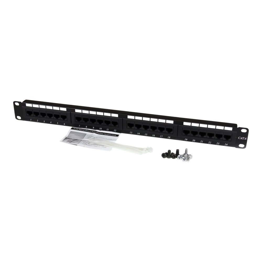 Produktbild för StarTech.com 1U hyllmonterbar Cat 6 110 patchpanel med 24 portar - patch-panel - 1U