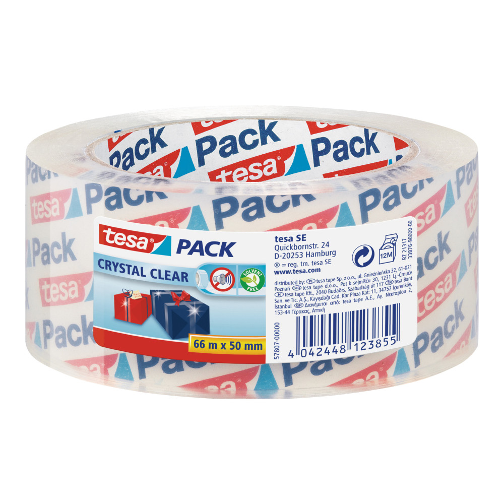 Produktbild för Tesapack förpackningstejp - 50 mm x 66 m - kristallklar