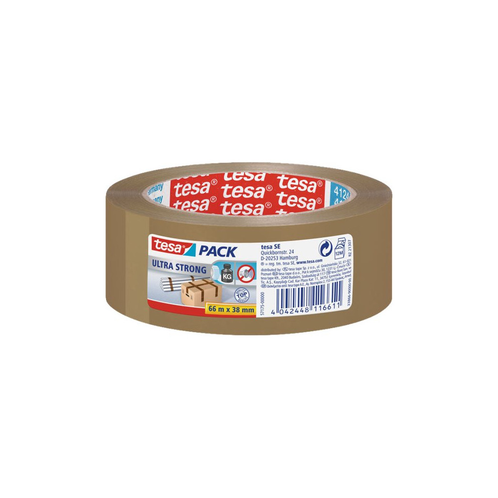 Produktbild för Tesapack Ultra Strong förpackningstejp - 38 mm x 66 m - brun