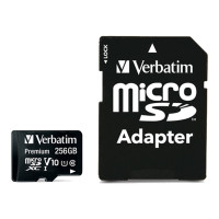 Produktbild för Verbatim Premium - flash-minneskort - 256 GB - mikroSDXC UHS-I