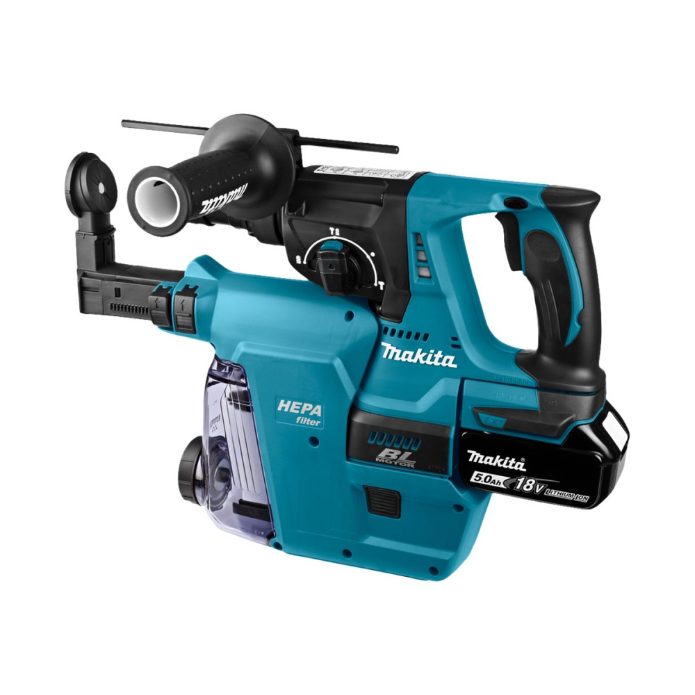 Produktbild för Makita DHR243RTJW - combination hammer - sladdlös - 2 batterier, laddare medföljer