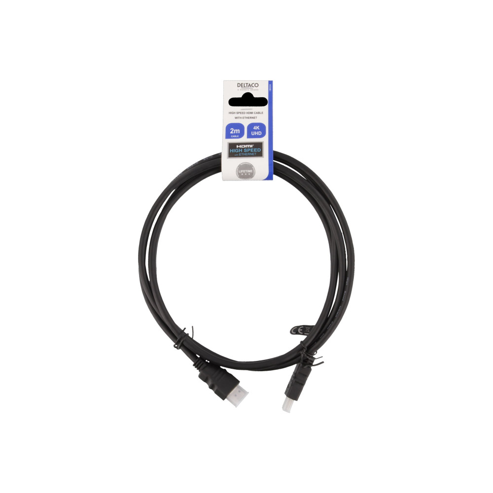 Produktbild för DELTACO HDMI-920 - HDMI-kabel med Ethernet - 2 m