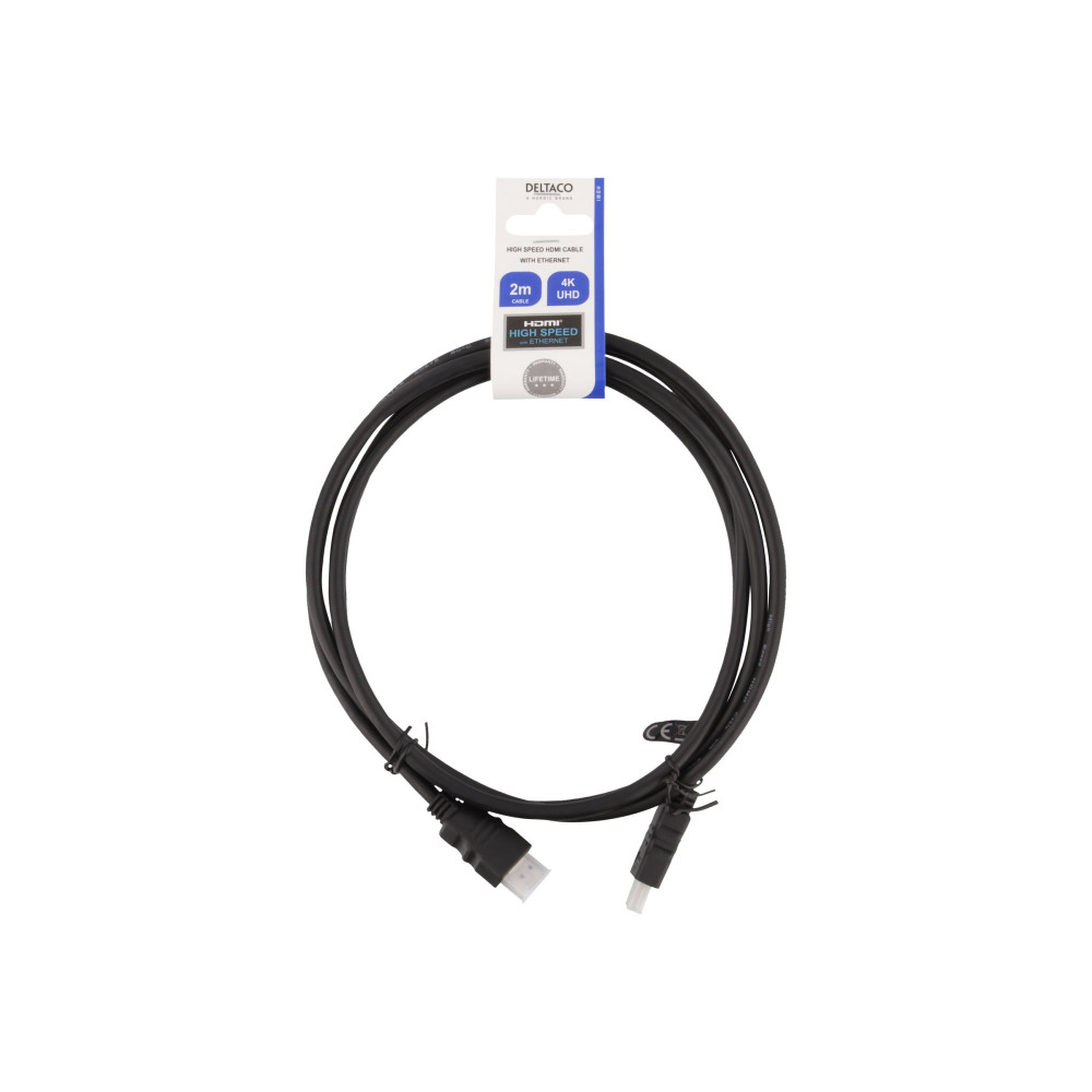 Produktbild för DELTACO HDMI-920 - HDMI-kabel med Ethernet - 2 m