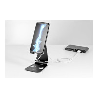 Produktbild för StarTech.com Telefon- och surfplattestativ - Universellt - Multivinkel - Hopfällbart - Svart - skrivbordsställ för mobiltelefon, surfplatta