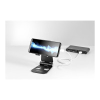 Produktbild för StarTech.com Telefon- och surfplattestativ - Universellt - Multivinkel - Hopfällbart - Svart - skrivbordsställ för mobiltelefon, surfplatta
