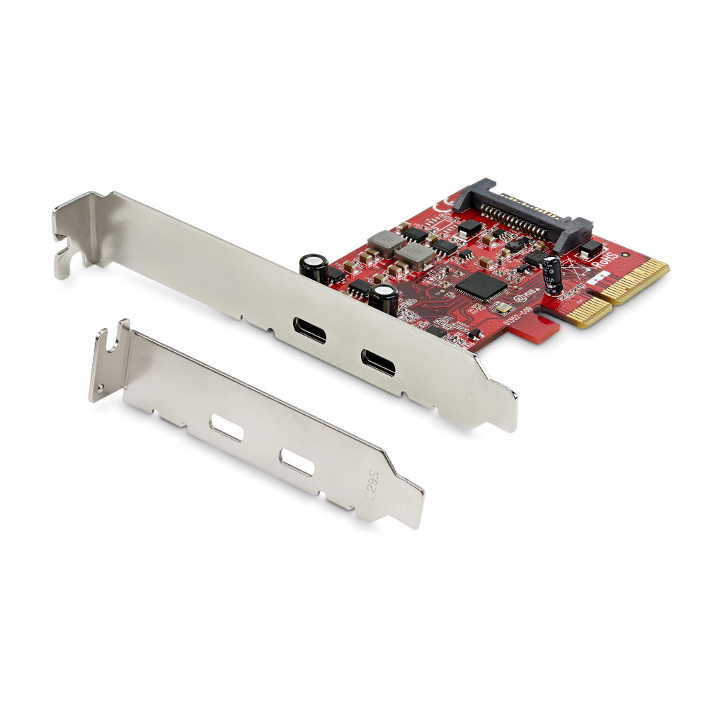 Produktbild för Startech 2-ports PCIe USB 3.1-kort - 2x USB-C - USB 3.1 Gen 2 - Upp till 10 Gbit/s - USB-adapter - PCIe 3.0 x4 - USB-C 3.1 Gen 2 x 2