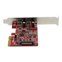 Produktbild för Startech 2-ports PCIe USB 3.1-kort - 2x USB-C - USB 3.1 Gen 2 - Upp till 10 Gbit/s - USB-adapter - PCIe 3.0 x4 - USB-C 3.1 Gen 2 x 2