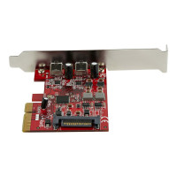 Produktbild för Startech 2-ports PCIe USB 3.1-kort - 2x USB-C - USB 3.1 Gen 2 - Upp till 10 Gbit/s - USB-adapter - PCIe 3.0 x4 - USB-C 3.1 Gen 2 x 2
