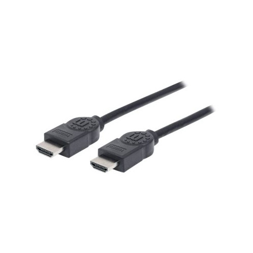 Manhattan Manhattan HDMI Cable with Ethernet, 4K@30Hz (High Speed), 5m, Male to Male, Black, Ultra HD 4k x 2k, Fully Shielded, Gold Plated Contacts, Lifetime Warranty, Polybag - HDMI-kabel med Ethernet - 5 m