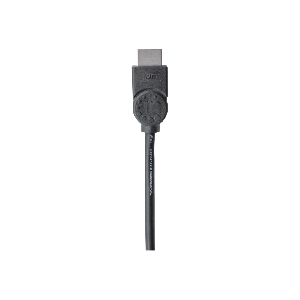 Produktbild för Manhattan HDMI Cable with Ethernet, 4K@30Hz (High Speed), 5m, Male to Male, Black, Ultra HD 4k x 2k, Fully Shielded, Gold Plated Contacts, Lifetime Warranty, Polybag - HDMI-kabel med Ethernet - 5 m