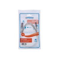 Produktbild för Manhattan USB-A to USB-B Cable, 1.8m, Male to Male, Translucent Silver, 480 Mbps (USB 2.0), Hi-Speed USB, Lifetime Warranty, Polybag - USB-kabel - USB till USB typ B - 1.8 m