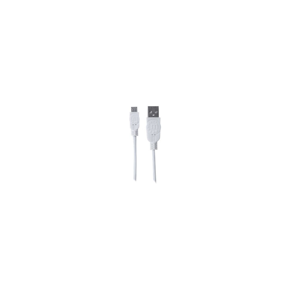 Produktbild för Manhattan USB-A to Micro-USB Cable, 1m, Male to Male, White, 480 Mbps (USB 2.0), Hi-Speed USB, Lifetime Warranty, Polybag - USB-kabel - USB till mikro-USB typ B - 1 m