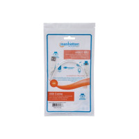 Produktbild för Manhattan USB-A to Micro-USB Cable, 1m, Male to Male, White, 480 Mbps (USB 2.0), Hi-Speed USB, Lifetime Warranty, Polybag - USB-kabel - USB till mikro-USB typ B - 1 m