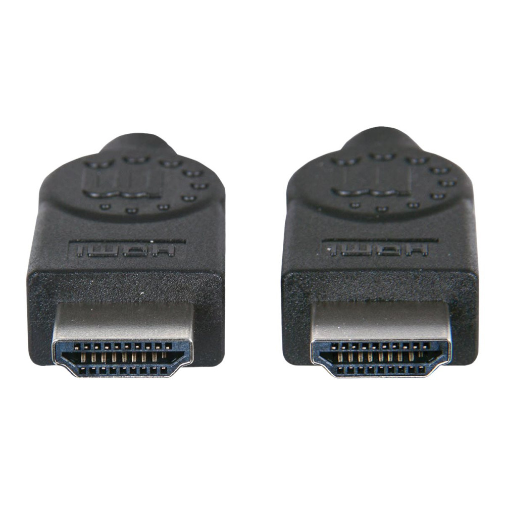 Produktbild för Manhattan HDMI Cable with Ethernet, 1080p@60Hz (High Speed), 10m, Male to Male, Black, Fully Shielded, Gold Plated Contacts, Lifetime Warranty, Polybag - HDMI-kabel med Ethernet - 10 m