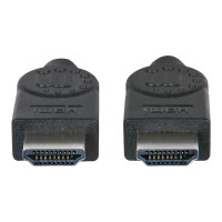 Produktbild för Manhattan HDMI Cable with Ethernet, 1080p@60Hz (High Speed), 10m, Male to Male, Black, Fully Shielded, Gold Plated Contacts, Lifetime Warranty, Polybag - HDMI-kabel med Ethernet - 10 m