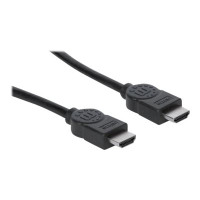 Produktbild för Manhattan HDMI Cable with Ethernet, 1080p@60Hz (High Speed), 10m, Male to Male, Black, Fully Shielded, Gold Plated Contacts, Lifetime Warranty, Polybag - HDMI-kabel med Ethernet - 10 m