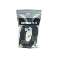Produktbild för Manhattan HDMI Cable with Ethernet, 1080p@60Hz (High Speed), 10m, Male to Male, Black, Fully Shielded, Gold Plated Contacts, Lifetime Warranty, Polybag - HDMI-kabel med Ethernet - 10 m