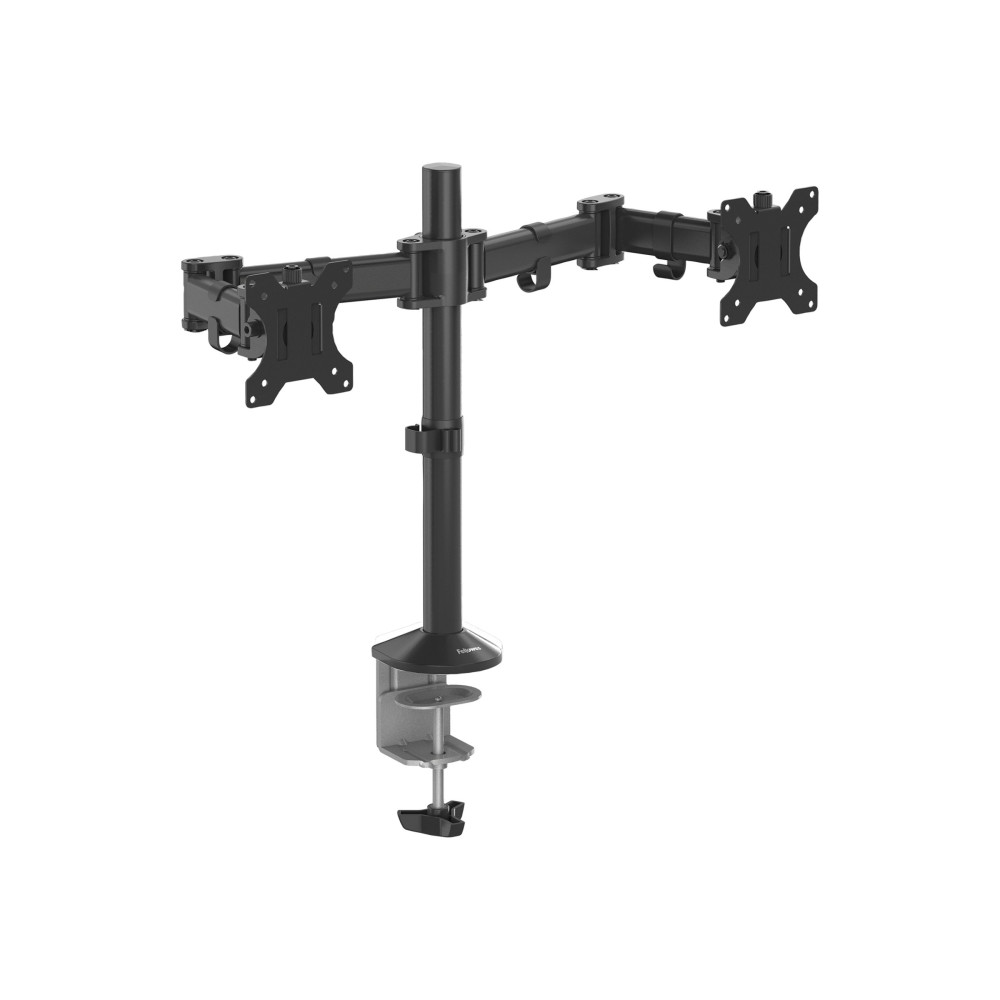 Produktbild för Fellowes Reflex Dual Monitor Arm monteringssats - justerbar arm - för 2 monitorer - svart, RAL 9017