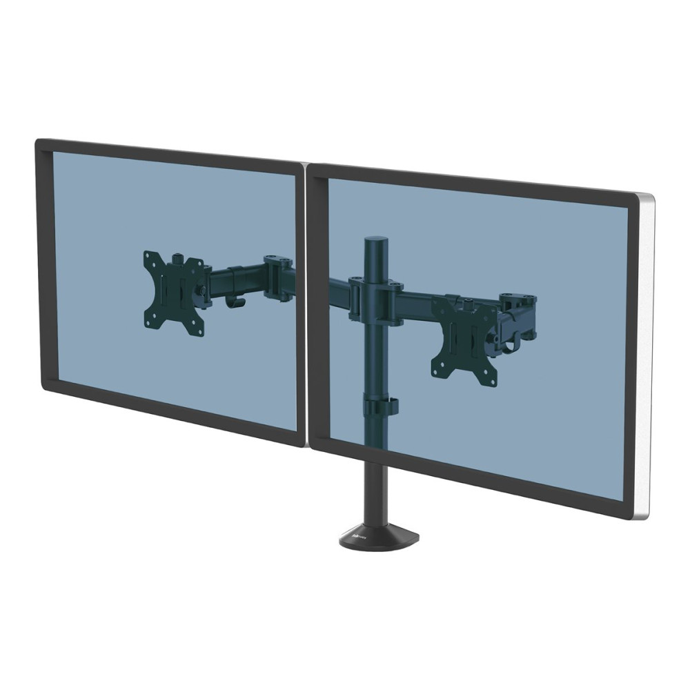 Produktbild för Fellowes Reflex Dual Monitor Arm monteringssats - justerbar arm - för 2 monitorer - svart, RAL 9017